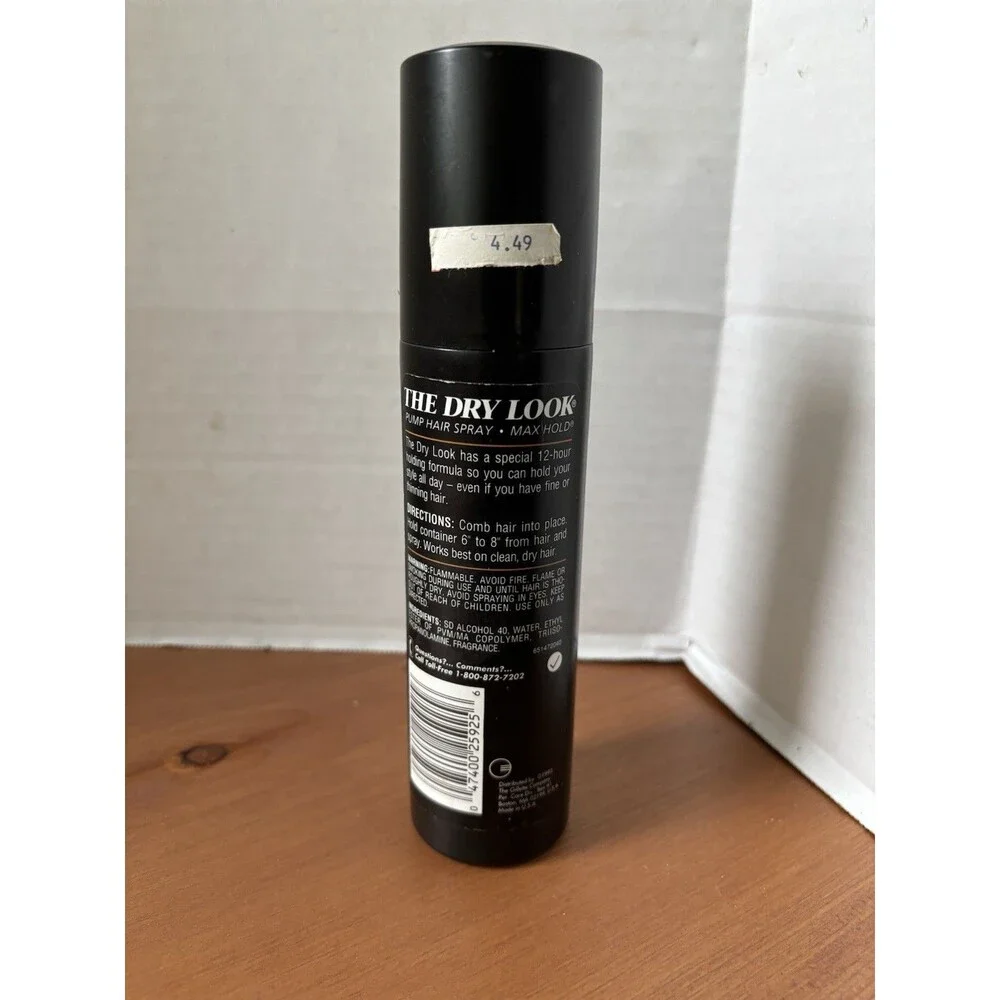 VNTG The Dry Look For Men Non Aerosol Hairspray MAX Hold 8 oz 227g New NOS 2005